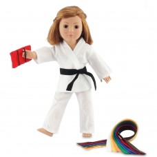 Fits 18" American Girl Doll Karate Outfit - 18 Inch Doll Clothes/clothing Includes 18" Accessories. All 9 Color Belts Included.   